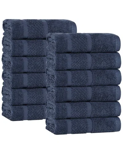 SUPERIOR SUPERIOR SET OF 12 MILE SMART TWIST COTTON MEDIUM WEIGHT SOLID WASHCLOTHS