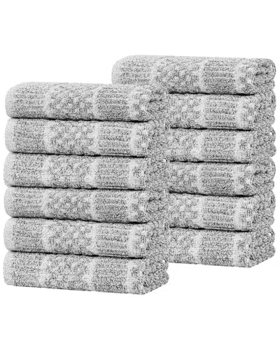 Superior Set Of 12 Naples Medium Weight Solid Washcloths