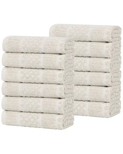 SUPERIOR SUPERIOR SET OF 12 NAPLES MEDIUM WEIGHT SOLID WASHCLOTHS