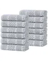 Superior Set Of 12 Naples Medium Weight Solid Washcloths