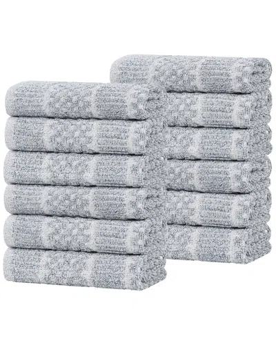 Superior Set Of 12 Naples Medium Weight Solid Washcloths