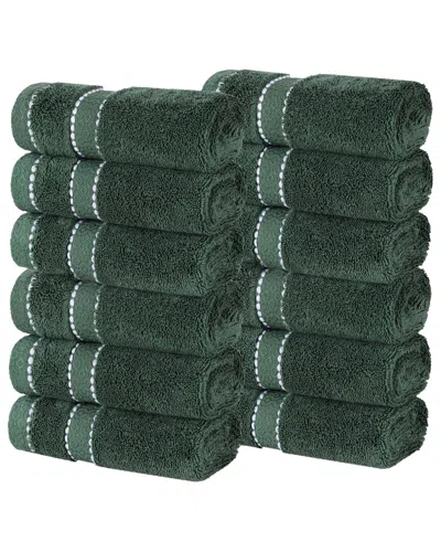 Superior Set Of 12 Niles Giza Cotton Dobby Ultra-plush Thick Soft Absorbent Washcloths