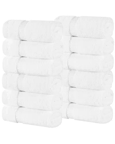 Superior Set Of 12 Niles Giza Cotton Dobby Ultra-plush Thick Soft Absorbent Washcloths In White