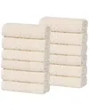 Superior Set Of 12 Playa Zero Twist Cotton Solid Waffle Textured Washcloths