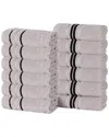 Superior Set Of 12 Sadie Zero Twist Cotton Jacquard Floral Absorbent Face  Towel Washcloths
