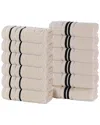 Superior Set Of 12 Sadie Zero Twist Cotton Jacquard Floral Absorbent Face  Towel Washcloths