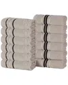 Superior Set Of 12 Sadie Zero Twist Cotton Jacquard Floral Absorbent Face  Towel Washcloths