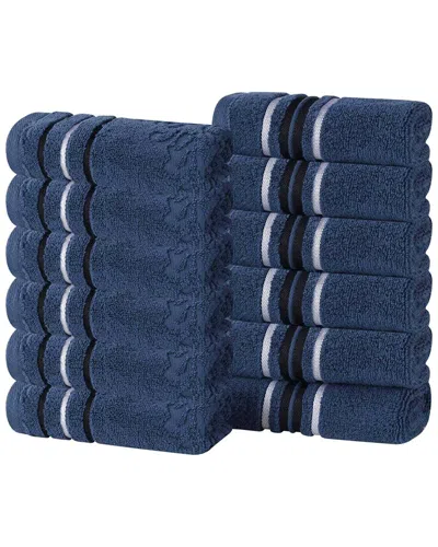 Superior Set Of 12 Sadie Zero Twist Cotton Jacquard Floral Absorbent Face  Towel Washcloths
