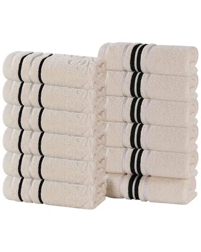 Superior Set Of 12 Sadie Zero Twist Cotton Jacquard Floral Absorbent Face  Towel Washcloths
