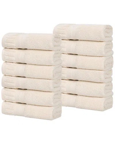 Superior Set Of 12 Venice Zero Twist Cotton Medium Weight Washcloths