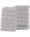 Superior Set Of 12 Zero Twist Cotton Elegant Chevron Soft Absorbent Assorted Washcloths