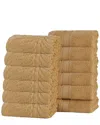Superior Set Of 12 Zero Twist Cotton Elegant Chevron Soft Absorbent Assorted Washcloths