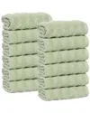 Superior Set Of 12 Zuma Zero Twist Cotton Medium Weight Washcloths