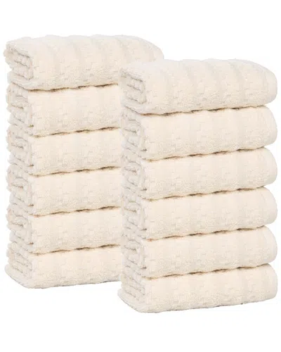 Superior Set Of 12 Zuma Zero Twist Cotton Medium Weight Washcloths