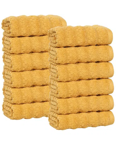 SUPERIOR SUPERIOR SET OF 12 ZUMA ZERO TWIST COTTON MEDIUM WEIGHT WASHCLOTHS