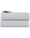 Superior Set Of 2 Amelia Medium Weight Diagonal Stripes Bath Sheets