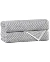 Superior Set Of 2 Amelia Medium Weight Diagonal Stripes Bath Towels