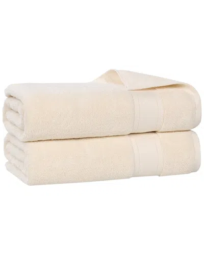 SUPERIOR SUPERIOR SET OF 2 BELMONT ZERO TWIST COTTON MEDIUM WEIGHT SOFT ABSORBENT BATH  SHEETS