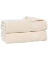 Superior Set Of 2 Belmont Zero Twist Cotton Medium Weight Soft Absorbent Bath  Towels