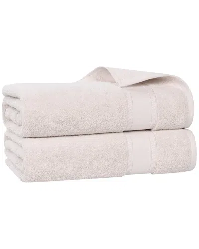SUPERIOR SUPERIOR SET OF 2 BELMONT ZERO TWIST COTTON MEDIUM WEIGHT SOFT ABSORBENT BATH  SHEETS