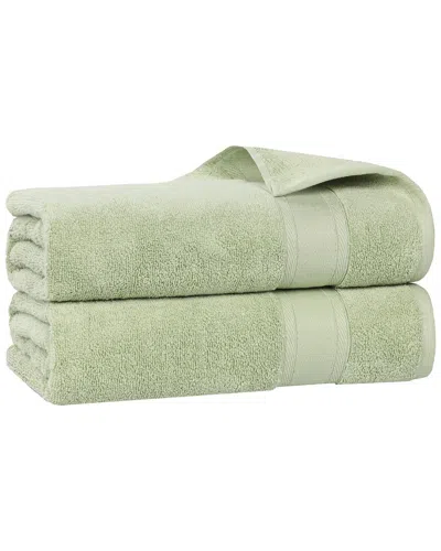 SUPERIOR SUPERIOR SET OF 2 BELMONT ZERO TWIST COTTON MEDIUM WEIGHT SOFT ABSORBENT BATH  SHEETS