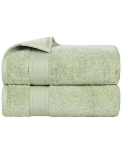 Superior Set Of 2 Belmont Zero Twist Cotton Medium Weight Soft Absorbent Bath  Towels