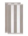 Superior Set Of 2 Cabana Stripe Oversized Cotton Beach Towels