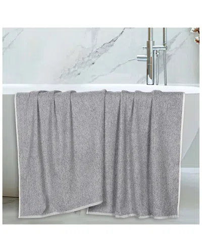 Superior Set Of 2 Destin Medium Weight Solid Ribbed Bath Sheets