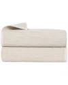 Superior Set Of 2 Destin Medium Weight Solid Ribbed Bath Sheets