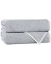 Superior Set Of 2 Destin Medium Weight Solid Ribbed Bath Towels