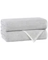 Superior Set Of 2 Destin Medium Weight Solid Ribbed Bath Towels