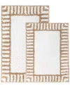Superior Set Of 2 Inaya Striped Shag Washable Bath Rug