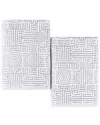 Superior Set Of 2 Jasper Cotton Modern Geometric Jacquard Plush Bath Sheets
