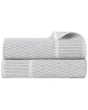 Superior Set Of 2 Juno Medium Weight Checkered Border Bath Sheets