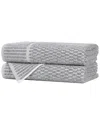 Superior Set Of 2 Juno Medium Weight Checkered Border Bath Towels
