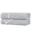 Superior Set Of 2 Juno Medium Weight Checkered Border Bath Towels