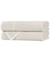 Superior Set Of 2 Juno Medium Weight Checkered Border Bath Towels