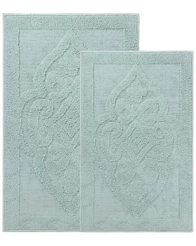 SUPERIOR SUPERIOR SET OF 2 LARGE MYRA MEDALLION WASHABLE BATH RUGS