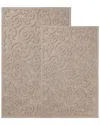Superior Set Of 2 Medium Venere Floral Scroll Washable Bath Rugs