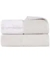 Superior Set Of 2 Lodie Cotton Plush Jacquard Solid & Two-toned Bath Sheets