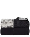 Superior Set Of 2 Lodie Cotton Plush Jacquard Solid & Two-toned Bath Sheets