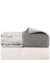 Superior Set Of 2 Lodie Cotton Plush Jacquard Solid & Two-toned Bath Sheets
