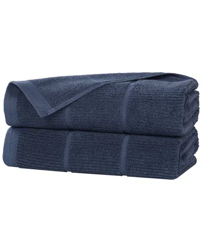 SUPERIOR SUPERIOR SET OF 2 MILO SMART TWIST COTTON MEDIUM WEIGHT SOLID RIBBED BATH  SHEETS