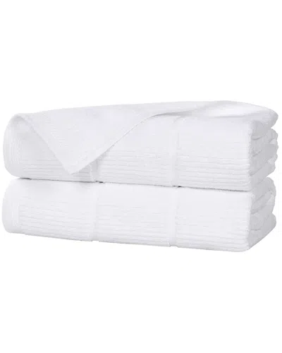 SUPERIOR SUPERIOR SET OF 2 MILO SMART TWIST COTTON MEDIUM WEIGHT SOLID RIBBED BATH  SHEETS
