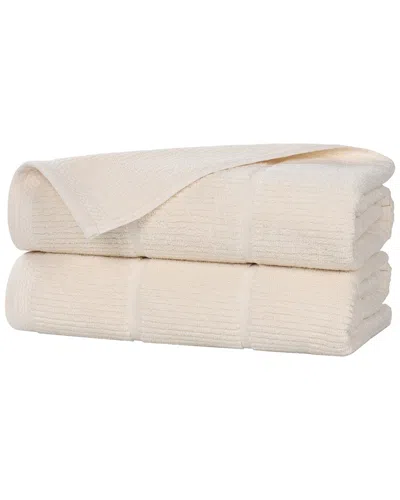 Superior Set Of 2 Milo Smart Twist Cotton Medium Weight Solid Ribbed Bath  Sheets