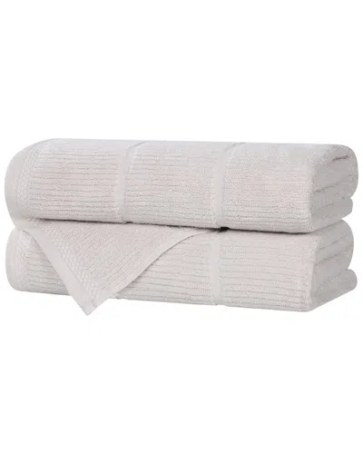 Superior Set Of 2 Milo Smart Twist Cotton Medium Weight Solid Ribbed Bath  Towels