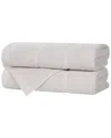 Superior Set Of 2 Milo Smart Twist Cotton Medium Weight Solid Ribbed Bath  Towels