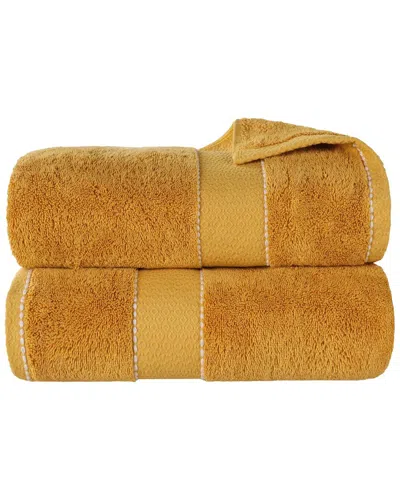 Superior Set Of 2 Niles Giza Cotton Dobby Ultra-plush Thick Soft Absorbent Bath Sheets