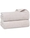 Superior Set Of 2 Playa Zero Twist Cotton Medium Weight Solid Waffle Textured  Bath Sheets