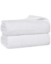 Superior Set Of 2 Playa Zero Twist Cotton Medium Weight Solid Waffle Textured  Bath Sheets